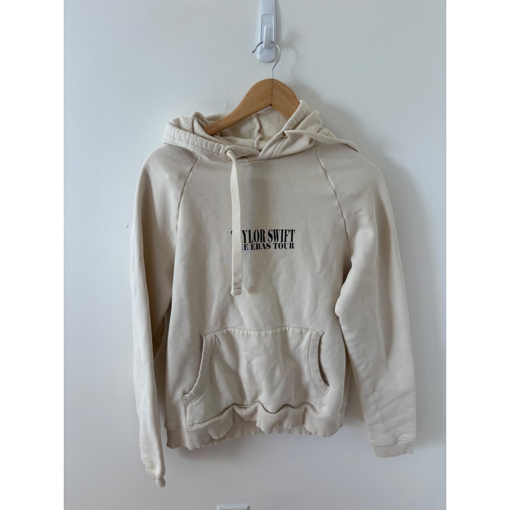 Taylor Swift The Eras Tour Official Beige Graphic Hoodie Sweatshirt XS